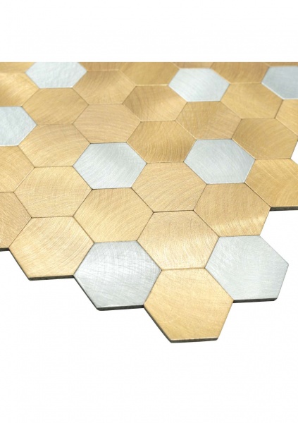 Декоративна панель EMERGO cамоклеюча Шестикутник Золото Home Inspire 