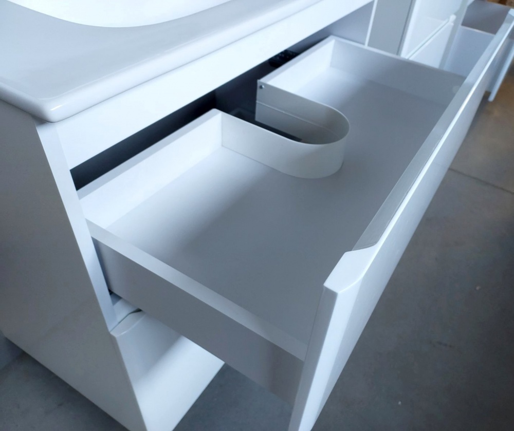 Тумба напольная ЮВЕНТА Ester - 80 белый с умывальником