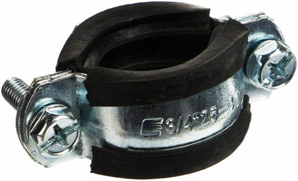 Хомут с резиновой прокладкой М8 25-30 мм 3/4