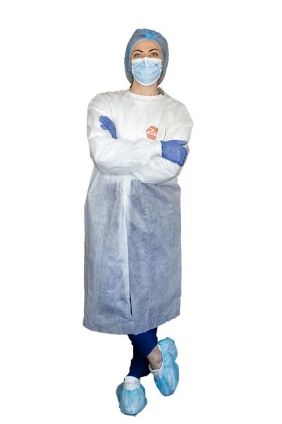 Халат Zorro зі спанбонду на кнопках р. XXXXL зріст універсальний білий