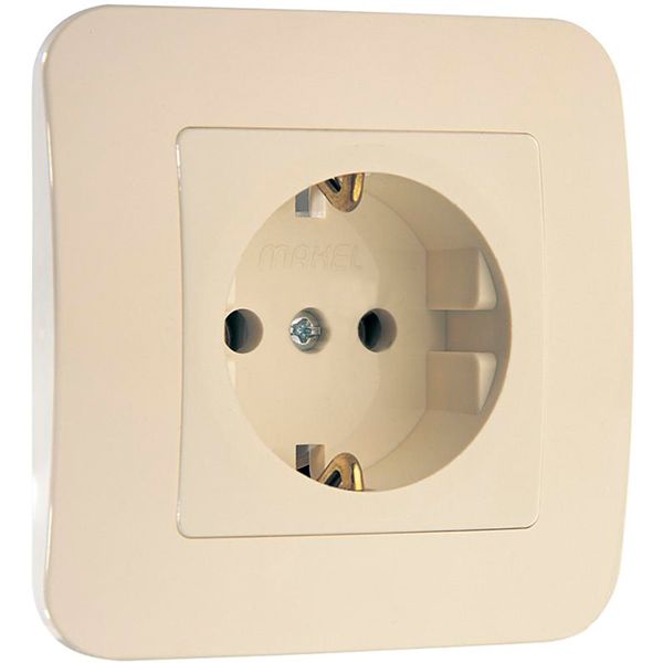 Розетка із заземленням Makel Lillium Natural слонова кістка 55228