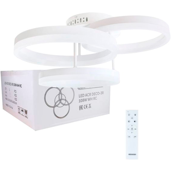 Люстра светодиодная Светкомплект LED ACR DECO-3R 75W WH RC с пультом д/у