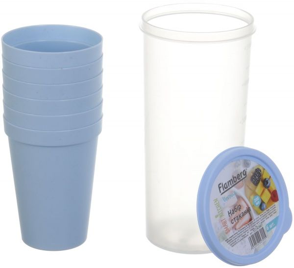 Набір склянок Verona блакитний 200 мл 6 шт. Flamberg Smart Kitchen 