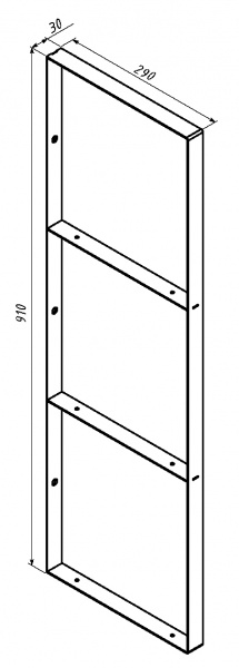 Кронштейн для полиць Valore Потрійний прямокутник Loft SB-TR-28