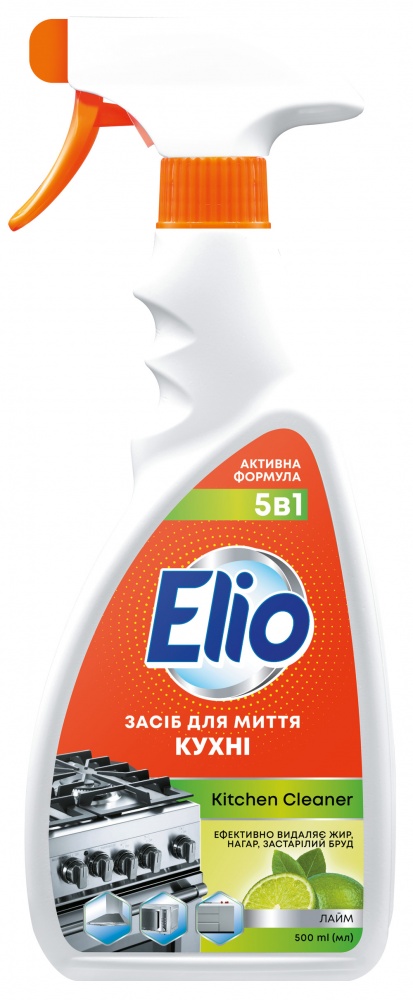 Засіб для чищення кухонних поверхонь Elio 5в1 Лайм 0,5 л