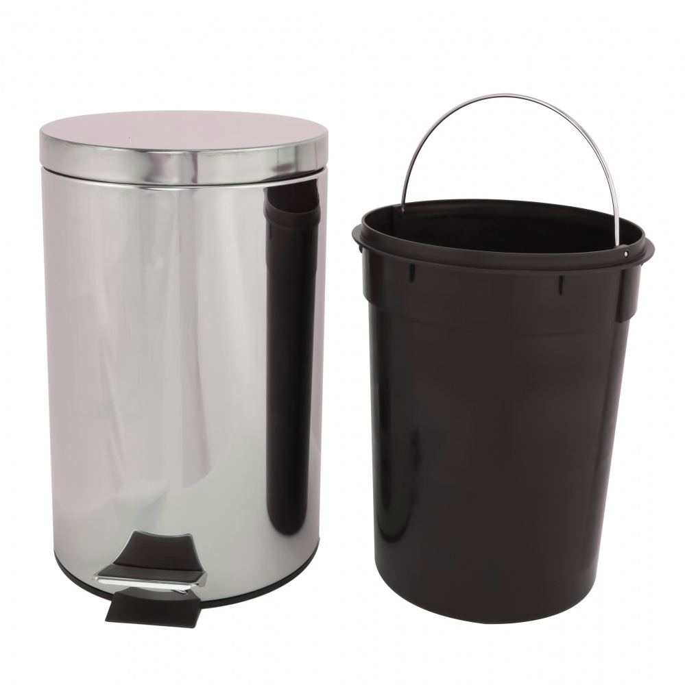 Ведро для ванной AlexValex с педалью 12 л, нержавеющая сталь