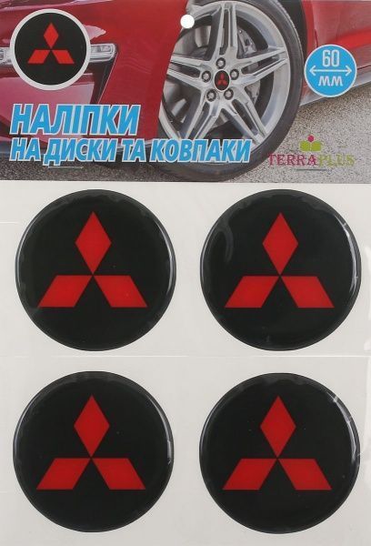 Наклейка TERRAPLUS на колпаки и диски Mitsubishi 60 мм