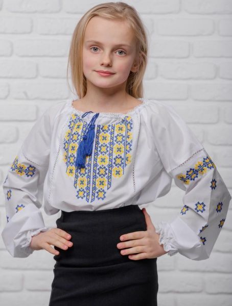 Вишиванка для дівчаток Сварга Епіцентр 1 р.140-146 блакитно-жовтий 