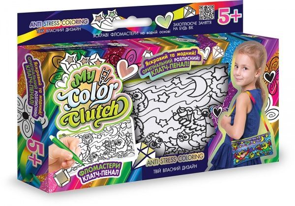 Набор для творчества Danko Toys My Color Clutch клатч-пенал-раскраска укр. (18) в ассортименте