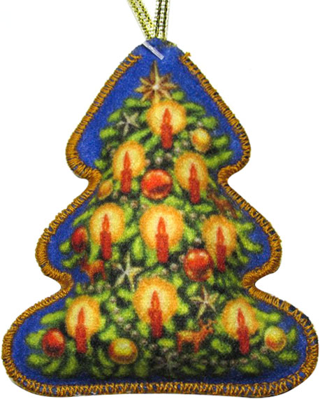 Подвеска фетровая Елка свечи 8,5 см