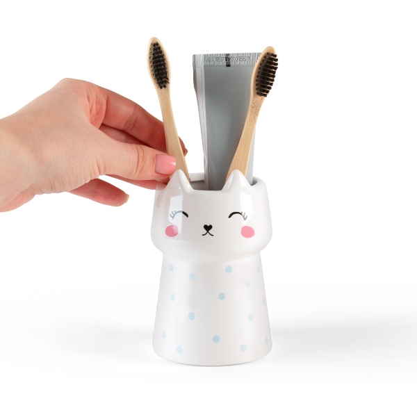 Подставка для зубных щеток Cute Cat BA-21 White