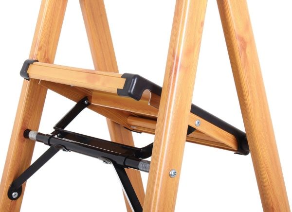 Драбина-стрем’янка Expert Tools декорована під дерево з поличкою на 7 сходинок