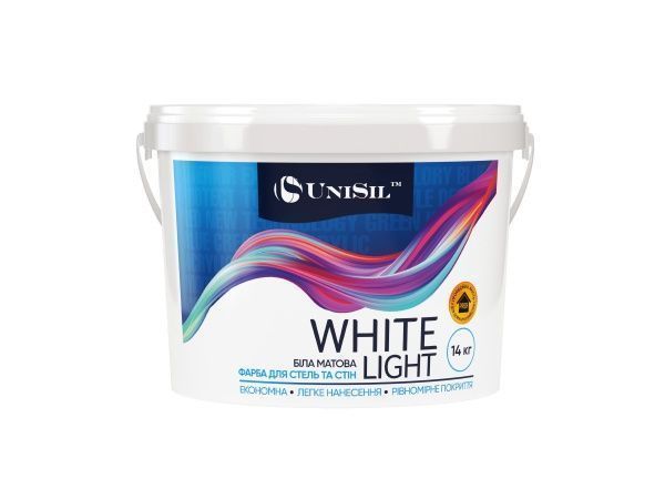 Фарба інтер'єрна акрилова водоемульсійна UniSil White Light мат білий 14кг 