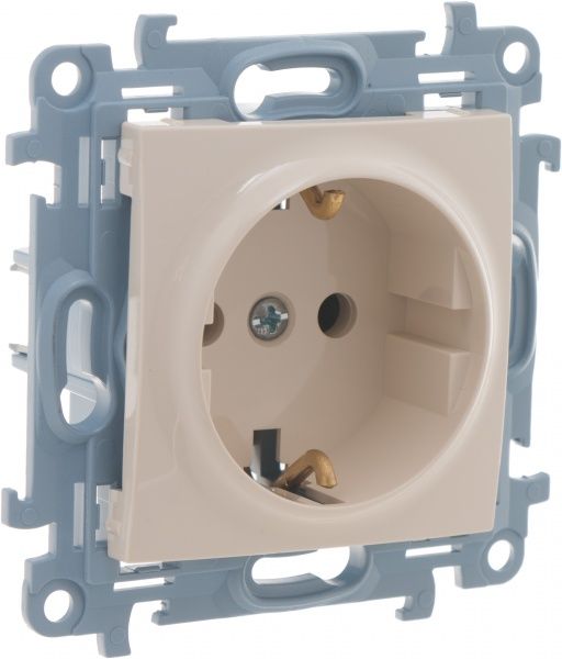 Розетка с заземлением Simon 10 без шторок кремовый CGSZ1.01/41
