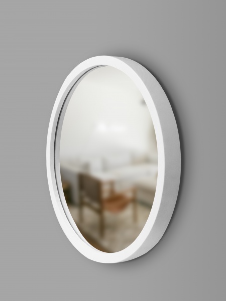 Зеркало настенное Luxury Wood Perfection Slim ясень снежно-белый D800 мм 