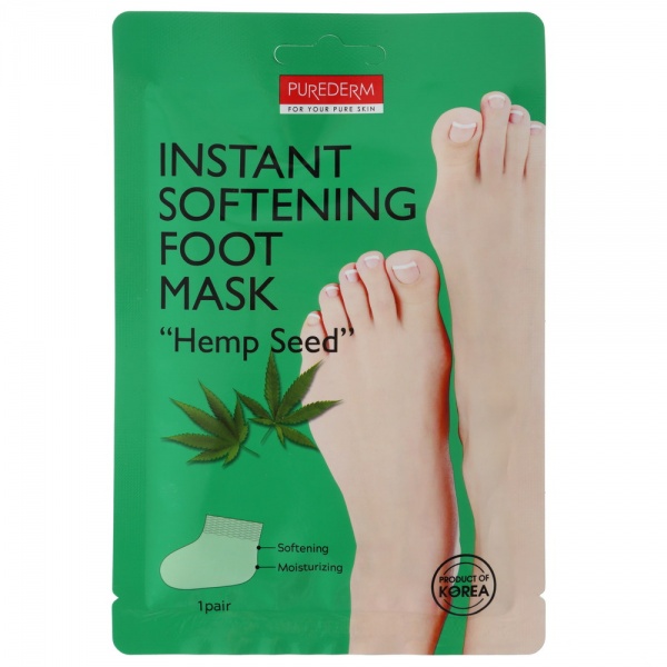 Маска-носочки для ніг Purederm Instant Softening Foot Mask Hemp Seed 34 г