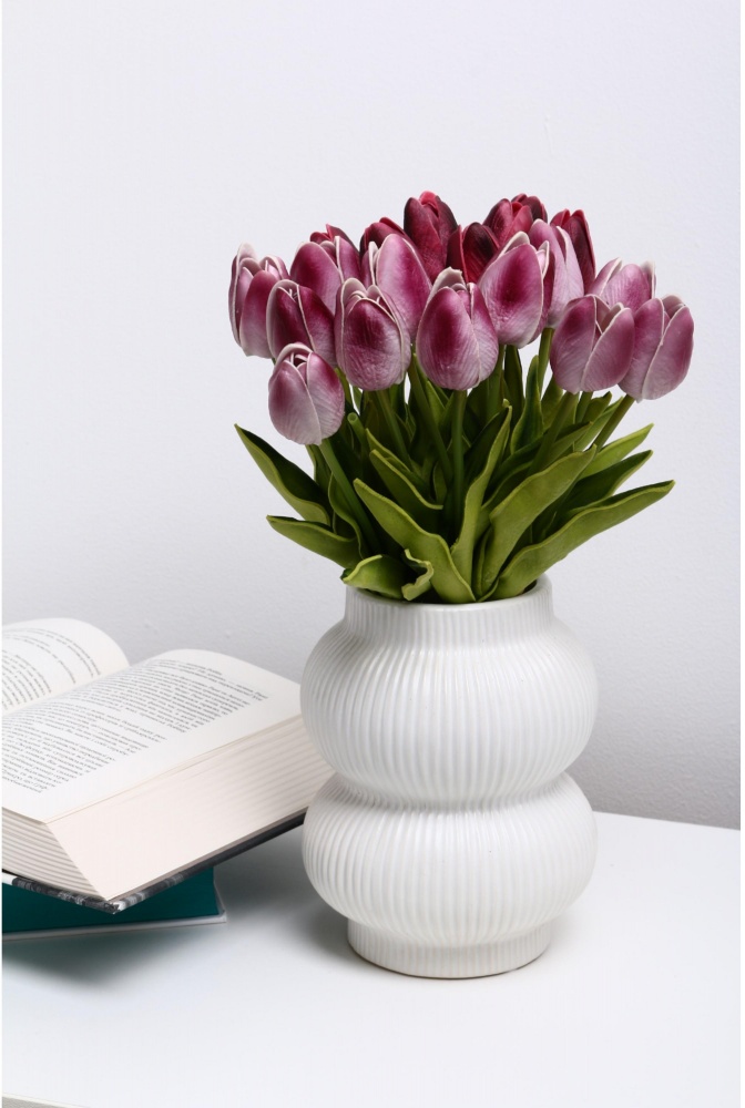 Ваза керамическая Sensio Mambo 17,5 см белая PS33432