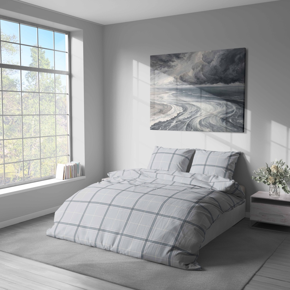 Комплект постільної білизни CHECK & CALM 2,0 сірий UP! (Underprice)