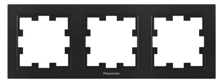 Рамка тримісна Panasonic Karre Plus 55 горизонтальна чорний WDTF08032BL-UA1