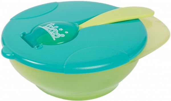 Тарелка Lindo Детская мисочка для кормления с ложкой