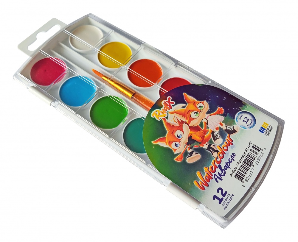Фарби акварельні Лисенята 811207 12 шт. RUDIX