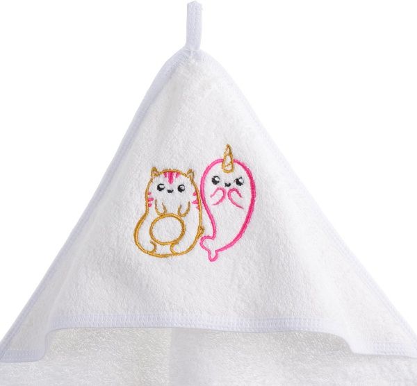 Полотенце Homeline уголок с вышивкой 90x90 см белый