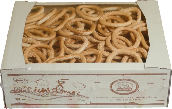  ТМ Домашній хліб Крендель-Кунжут тубус 350г