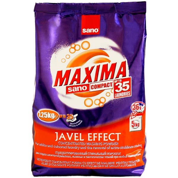 Пральний порошок для машинного прання Sano Javel effect 1,25 кг
