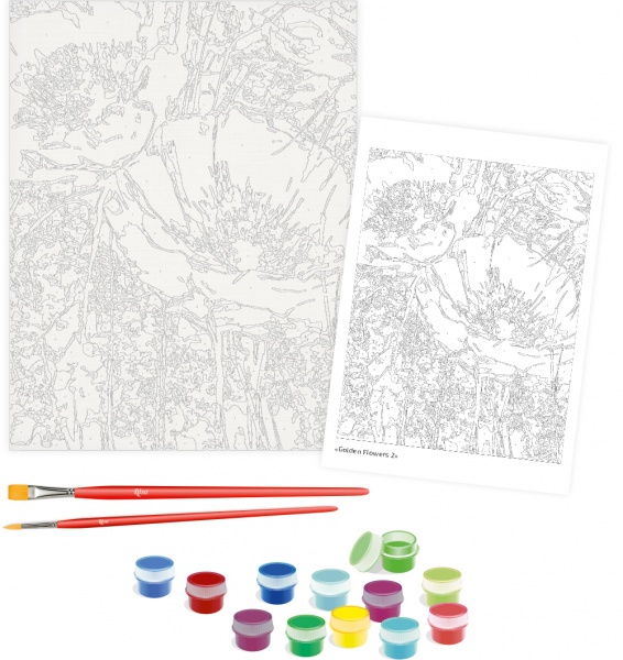 Картина за номерами Golden Flowers 2 35x45 см Rosa Start 