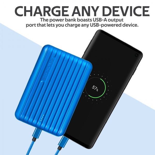Универсальная мобильная батарея Promate 10000 mAh blue (titan-10c.blue) Titan-10C 10000 мАч, USB-C, USB-A 