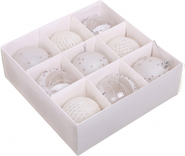 Набор елочных шаров Комплект № 3 d 80 мм 9 шт./уп.