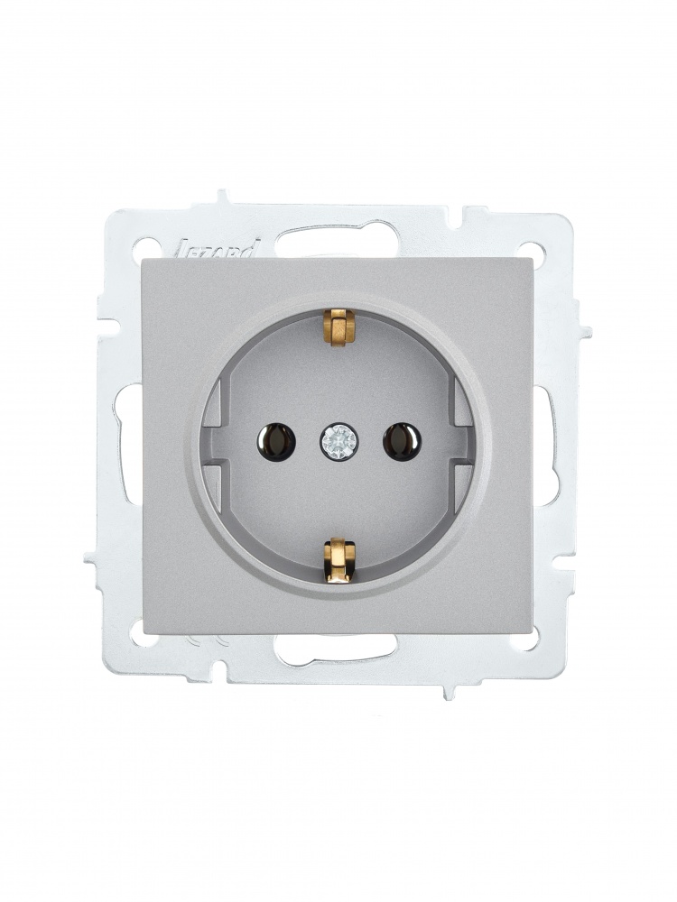 Механізм розетки 1 із заземленням Lezard Vesna IP20 сірий 742-3588-122B