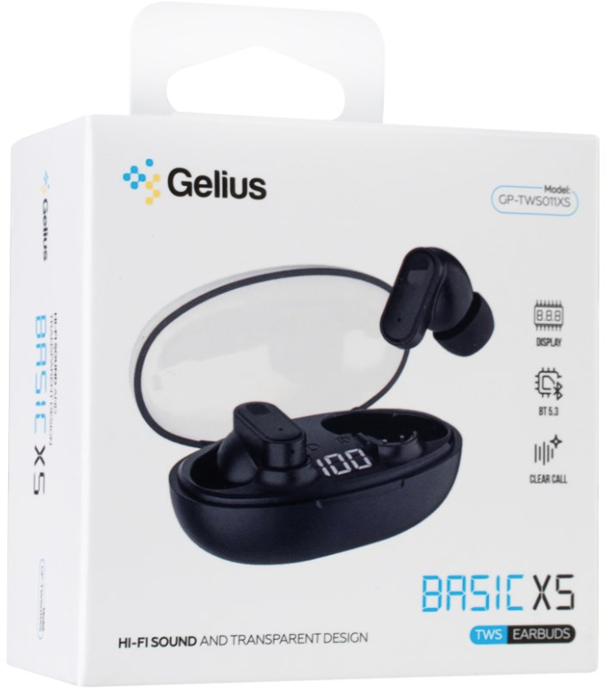 Навушники бездротові Gelius Pro Basic GP-TWS011XS black (00000099388)