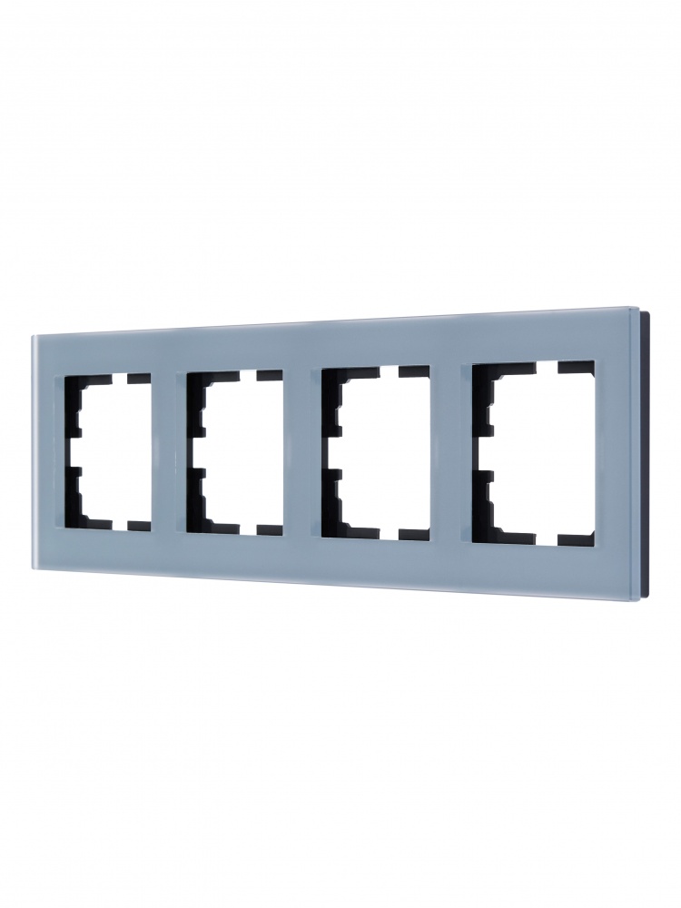 Рамка чотиримісна Lezard Vesna горизонтальна матовий сіро-блакитний 742-M7080-149