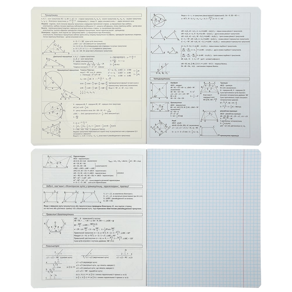 Зошит предметний BLACK 48 арк. клітинка геометрія KIDS LINE ZiBi