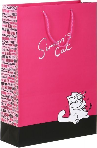 Пакет паперовий Simon's Cat 45х32х11 см рожевий
