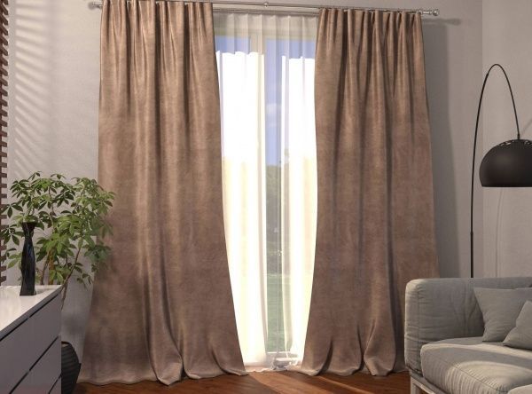 Портьєра Велюр Міленіум 140х270 см, пісок ТК-Домашній текстиль ТОВ