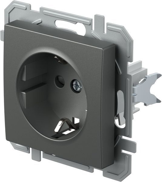 Розетка із заземленням TEM Logiq антрацит VQ10ATXO-U