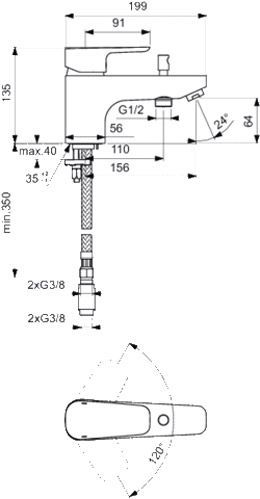 Смеситель для биде Ideal Standard Сeraplan 3