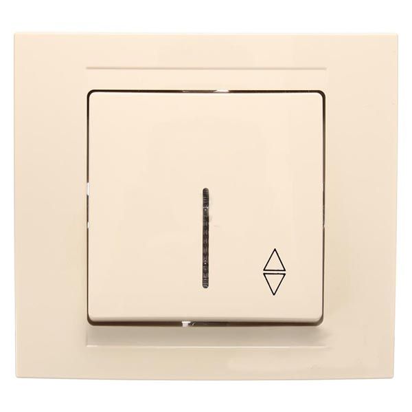 Вимикач одинарний прохідний Gunsan Moderna кремовий