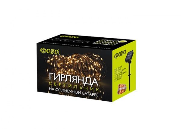 Гирлянда ФАZА SLR-G03-100Y встроенный светодиод (LED) 100 ламп 11,9 м