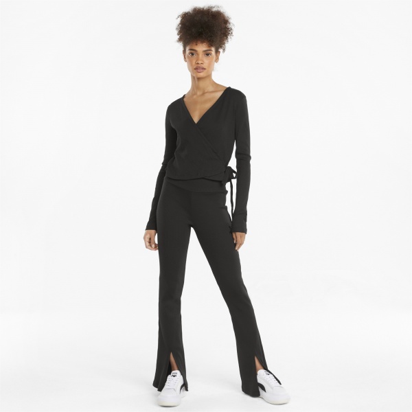 Футболка Puma Classics Ribbed Wrap Top 58998401 р.L чорний