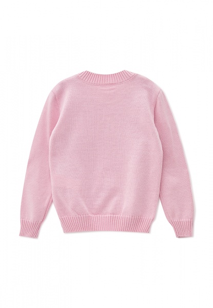 Джемпер детский для девочки ART KNIT Super girl р.122-128 бело-розовый 