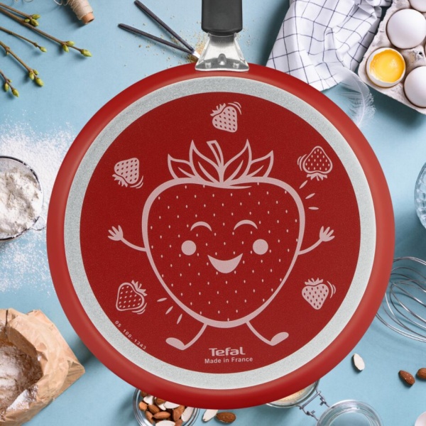 Сковорода для блинов c лопаткой FRUITS (клубника) 28 см B4391102 Tefal