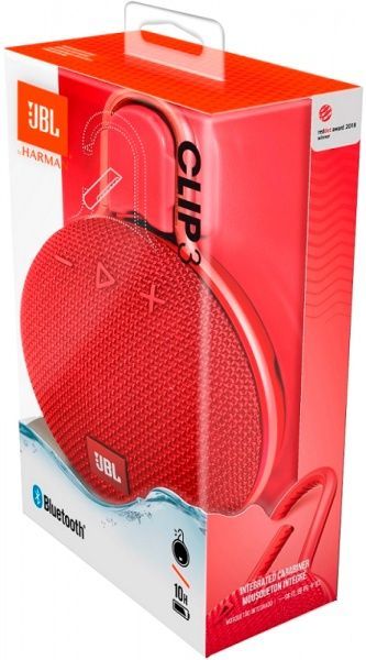 Акустическая система JBL® Clip 3 1.0 red JBLCLIP3RED