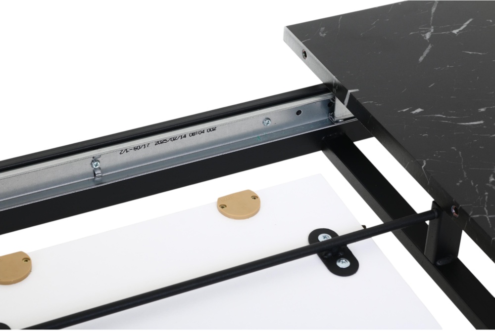 Стол Эдисон 1200(1550)x730x700мм мрамор черный/черный