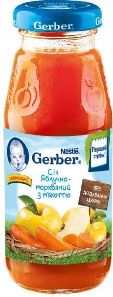 Сік Gerber Яблучно-морквяний з м'якоттю
