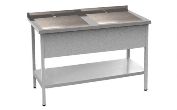 Мойка производственная 2 секции с бортом ВМС4 1200x600x850 мм нержавеющая сталь
