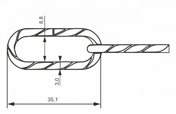 Цепь декоративная 3 мм 1 м квадрат черный