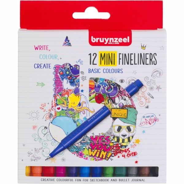 Набір лінерів Bruynzeel Fineliner Mini 12 кольорів 